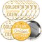 Big Dot of Happiness Golden Birthday - 3 inch Happy Birthday Party Badge - Pinback Buttons - Set of 8
